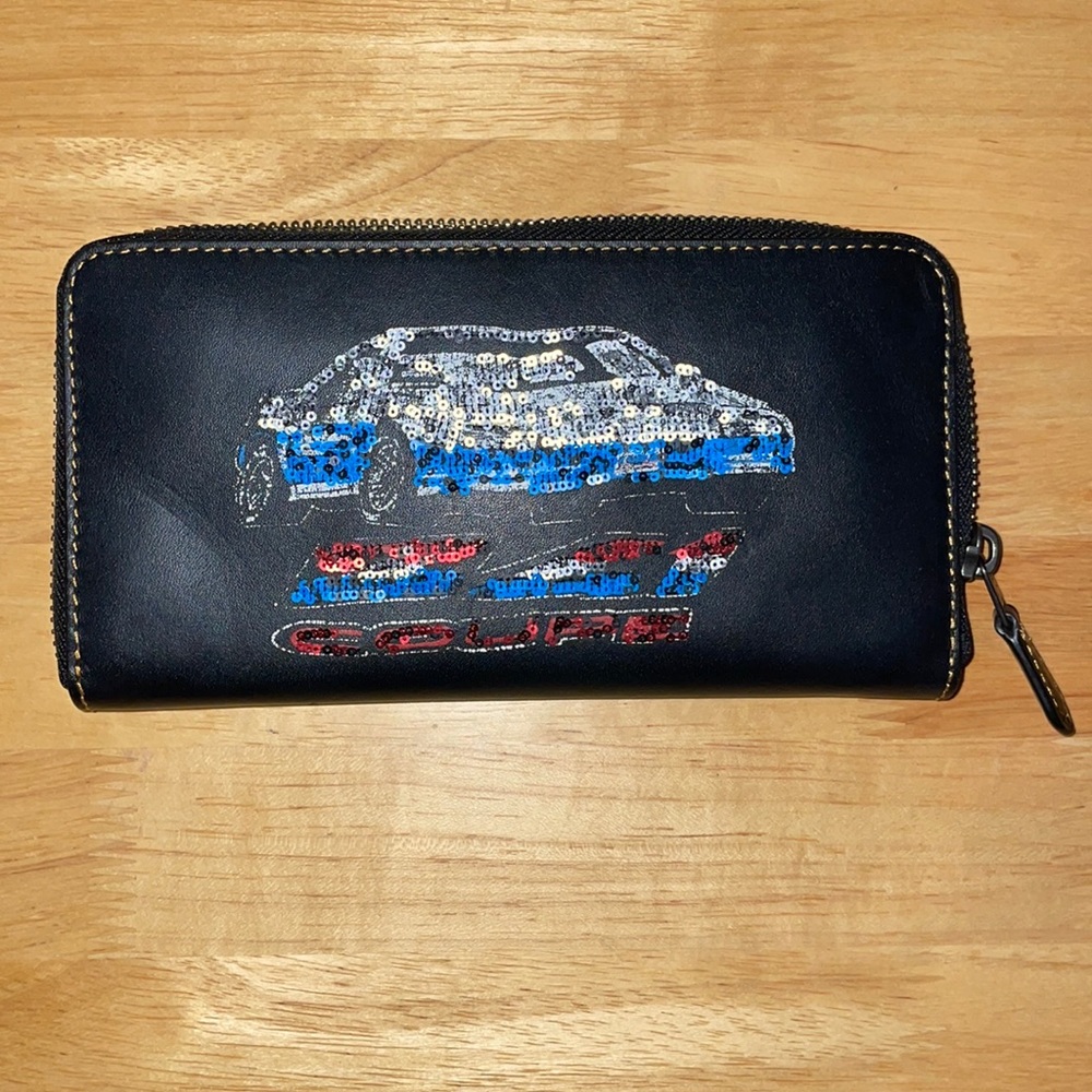 Coach Ladies Zip Around Wallet 1941 Black Co Car Acc Zip